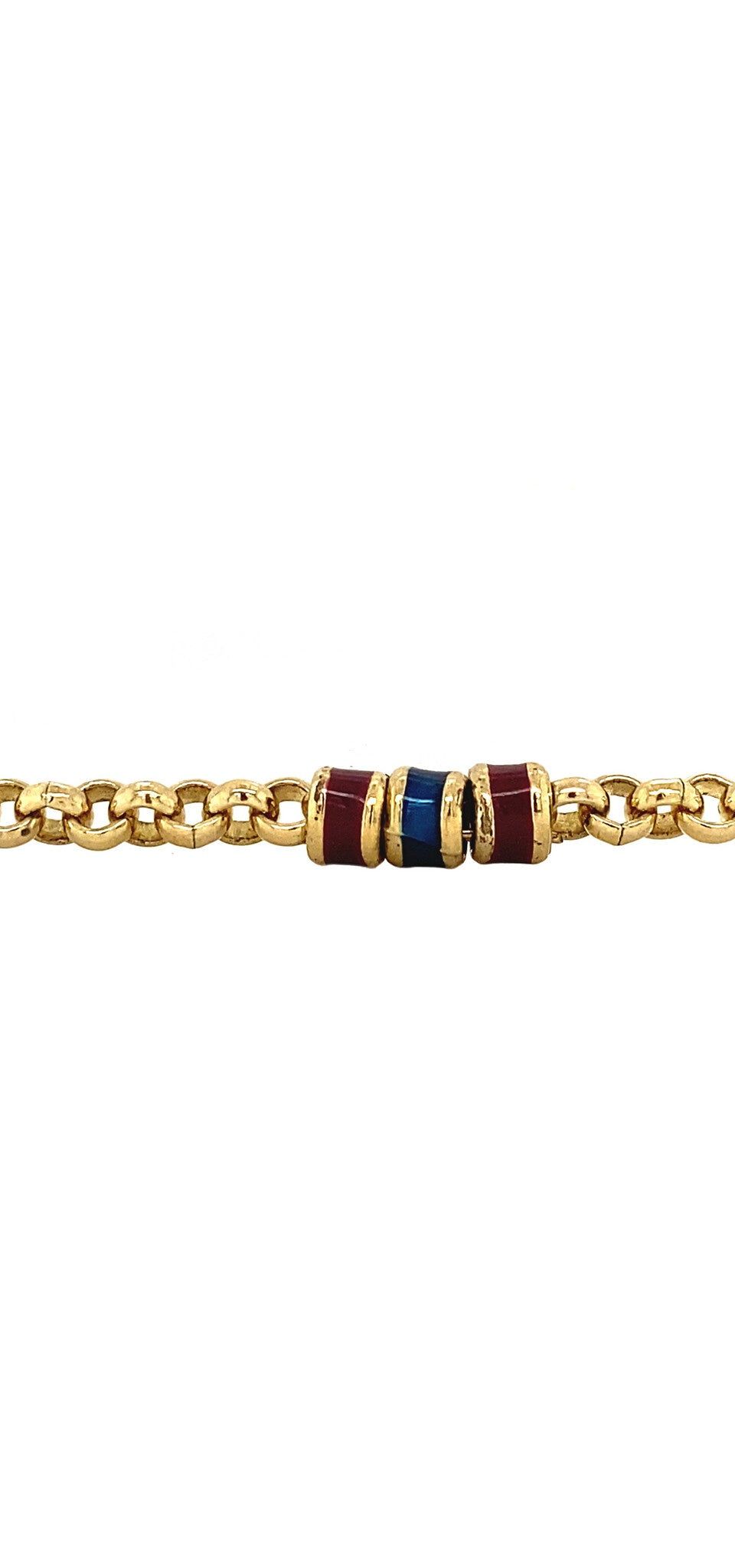 Vintage 9K Gold Bracelet with Enamel 19.5 cm